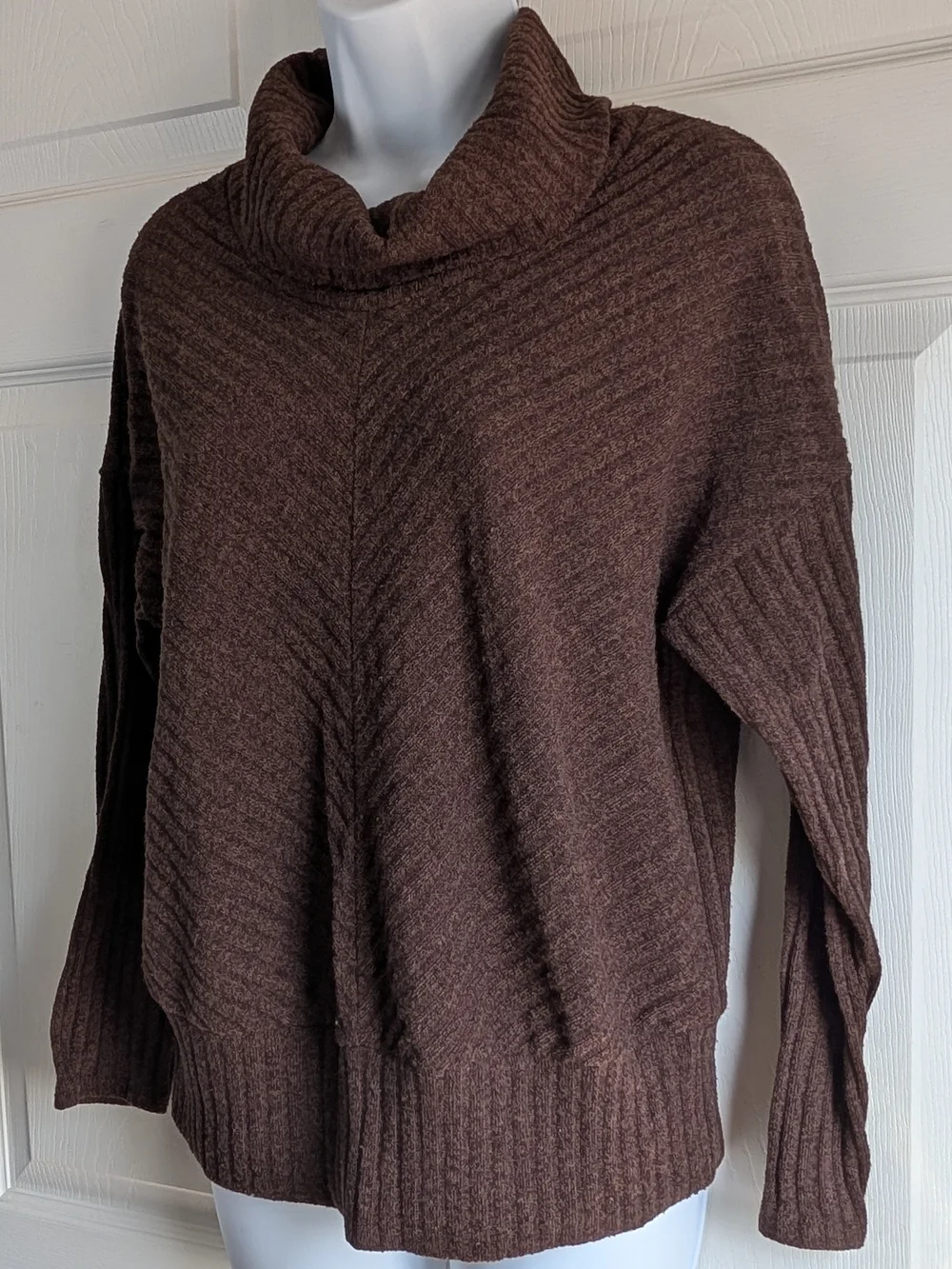 Cozy Brown Cowl Neck Sweater